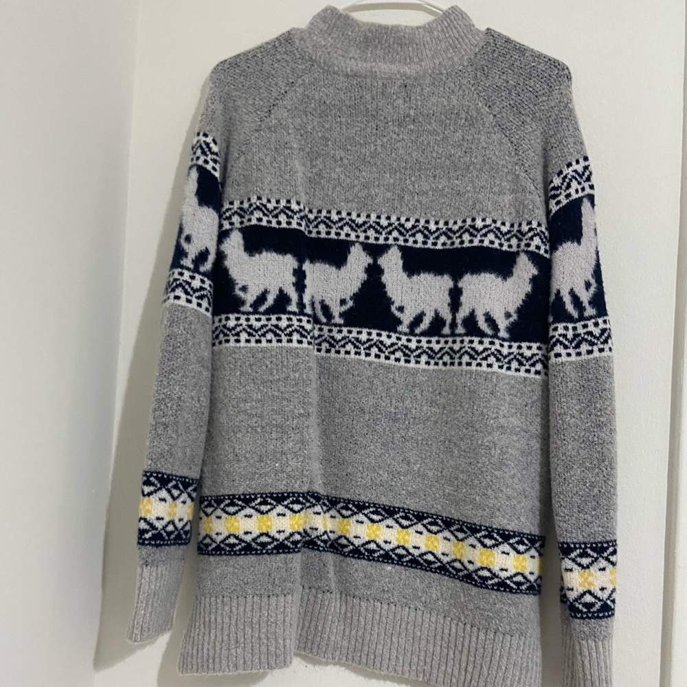 Gray Patterned Women's Sweater - image 7